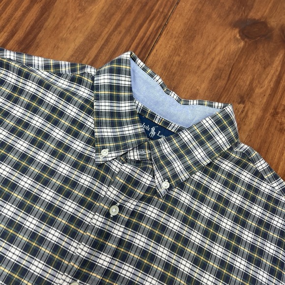 Ralph Lauren Other - Ralph Lauren Custom Fit Plaid Button Down Shirt Men's XL Blue Green Yellow